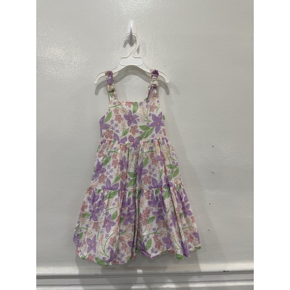 Sigrid Olsen Kids Girls Size 4 Floral Sundress Purple Pink Tiered Summer‎ Dress